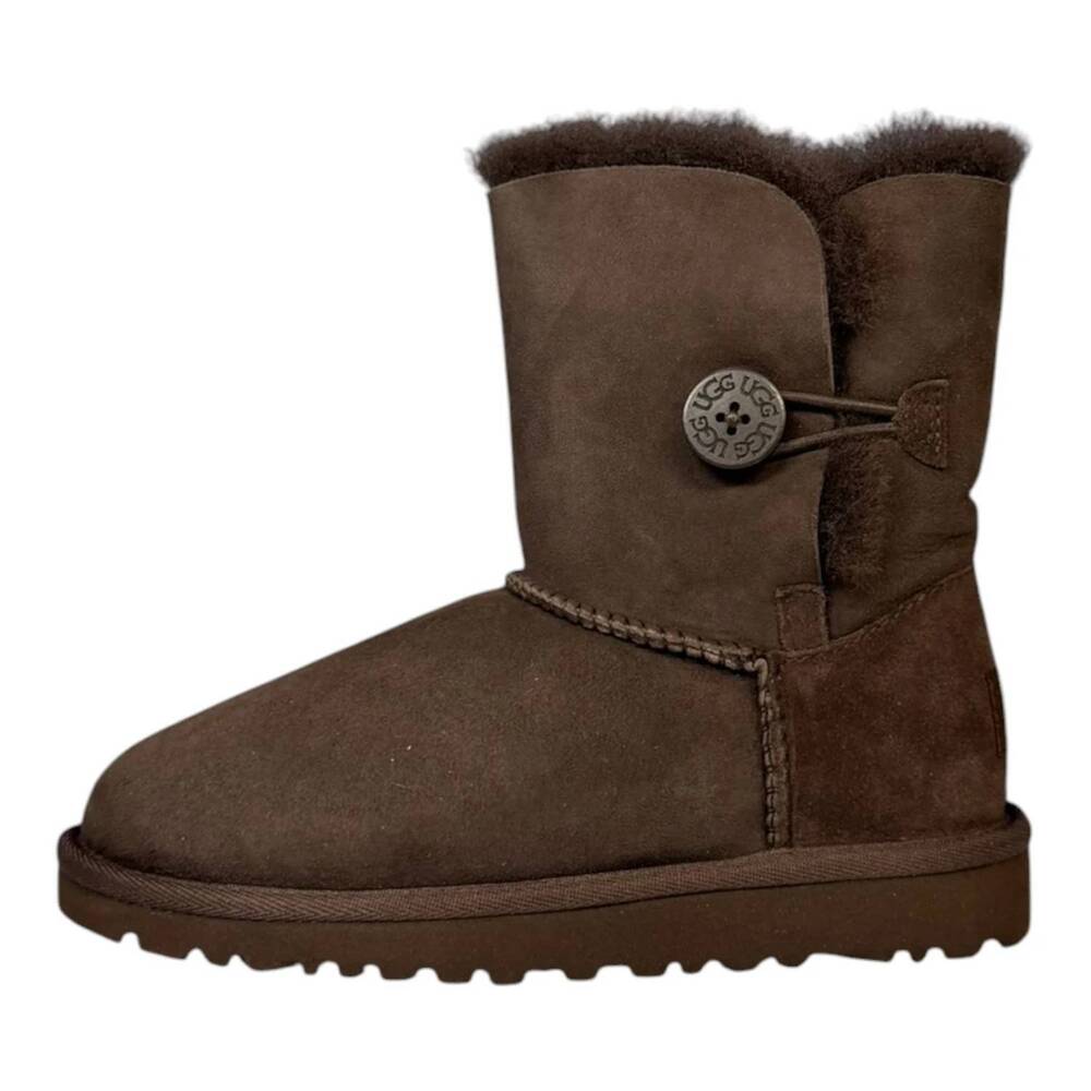 NEW UGG girl's bailey button boots in chocolate